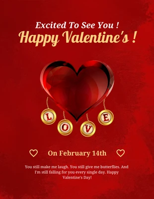 Free  Template: Ilustración De Textura De Lujo Rojo Cartel Feliz Día De San Valentín
