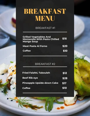 Free  Template: Volantino minimalista per il menu della colazione
