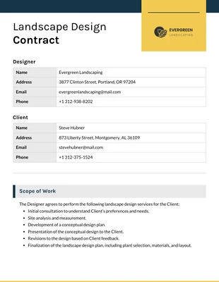 Free  Template: Vertragsvorlage für Landschaftsgestaltung