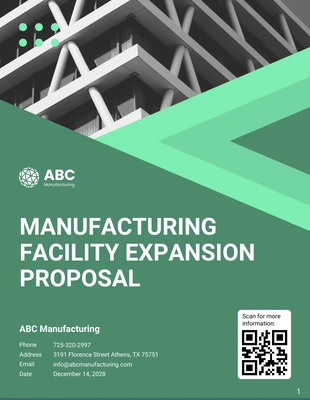 premium  Template: Proposition d'agrandissement des installations de fabrication