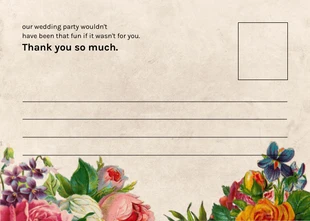 Dark Purple Modern Classic Vintage Wedding Thank You Postcard - صفحة 2