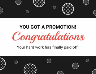 Free  Template: Biglietto di congratulazioni per una promozione semplice