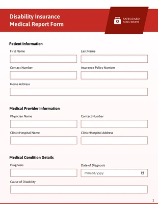 business accessible and interactive Template: Formularios de Seguros Rojos Simples
