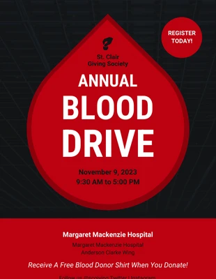 Free  Template: Simple Blood Drive Veranstaltungsplakat