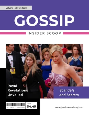 Free  Template: Gossip-Magazin-Cover im minimalistischen Design