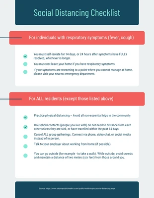 Free interactive Template: Lista di controllo della distanza sociale