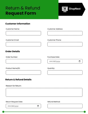 Free interactive Template: Green Ecommerce Form Template