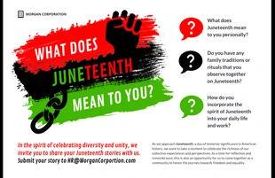 premium  Template: ملصق عطلة Juneteenth لمشاركة الموظفين