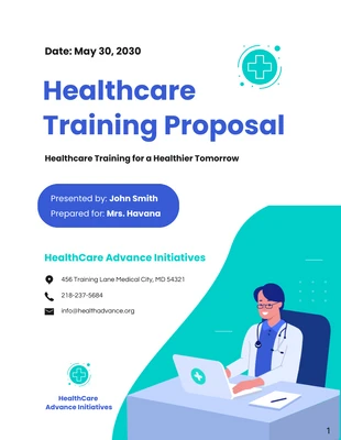 Free  Template: Proposta de treinamento em saúde Tosca Green e Blue