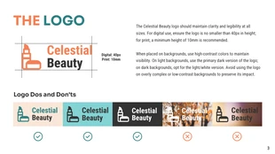 Cosmetic Green and Orange Brand Guidelines Presentation - Seite 3