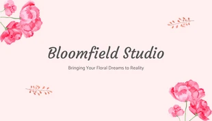 Free  Template: Biglietto da visita floreale rosa tenue