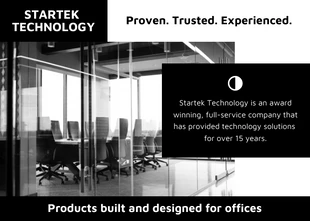 premium  Template: Postal de oficina en blanco y negro
