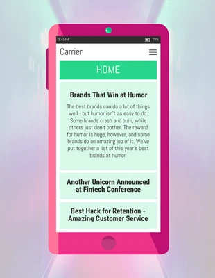 Free  Template: موقع Pink Mobile Wireframe