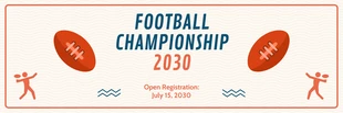 Free  Template: Beige Arancione e Blu Illustrazione moderna Campionato di calcio Banner