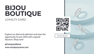 Free  Template: Cartão De Visita Com Código QR De Joias De Luxo Brancas E Azuis Bebés