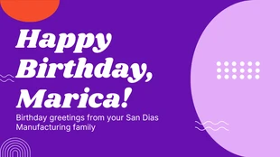 Free  Template: Apresentação de aniversário minimalista moderna em roxo e branco