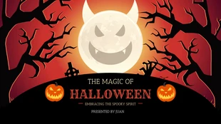 Free  Template: Presentación de Halloween de Magia Naranja y Negra