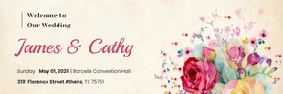 Free  Template: Faixa de casamento floral marrom