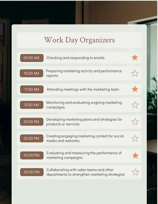 Free  Template: Modello di organizzatore della giornata lavorativa in marrone