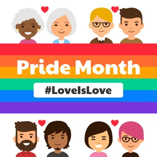 premium  Template: Publicação ilustrativa do mês do orgulho no Instagram