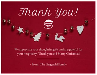premium  Template: Carte de remerciement de Noël rouge