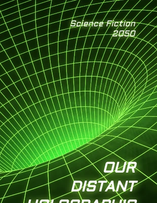 Free  Template: Capa de livro de ficção científica geométrica minimalista verde
