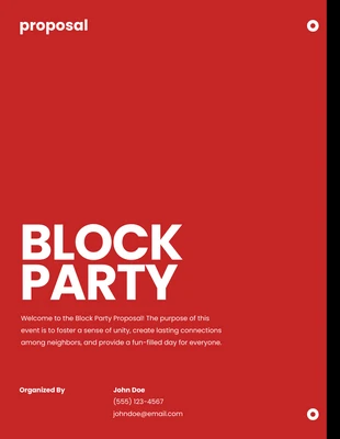 Free  Template: Propuesta de fiesta de barrio