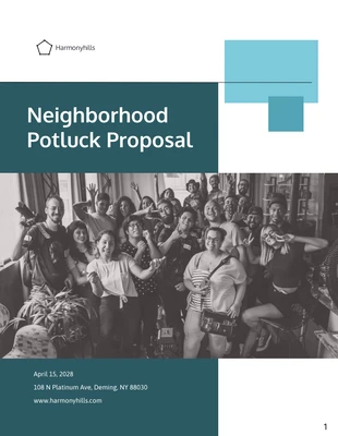 Free  Template: Neighborhood Potluck Proposal Template
