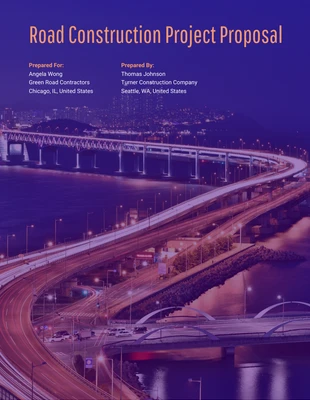 premium  Template: Propuesta de proyecto de construcción de carreteras
