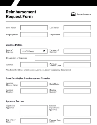 Free interactive Template: Moduli di richiesta di ferie semplici bianchi e neri