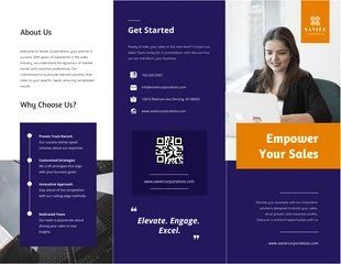 premium  Template: Brochure à trois volets de vente simple bleu marine et gris