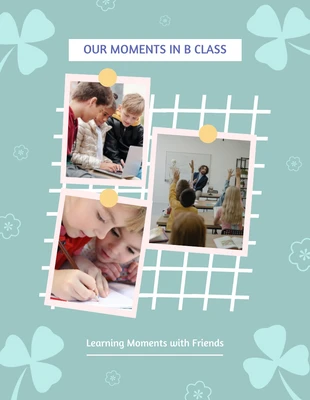Free  Template: Luz verde nossa escola de colagem de fotos de momentos