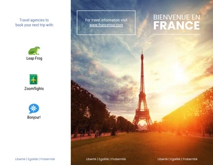 Free interactive Template: Folleto tríptico de viajes a Francia