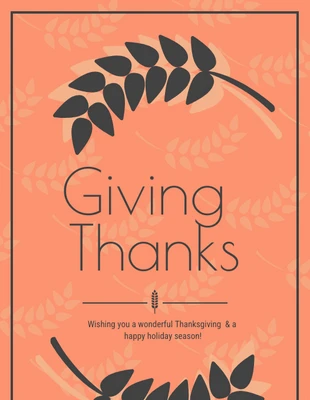 Free  Template: Carte contemporaine de Thanksgiving