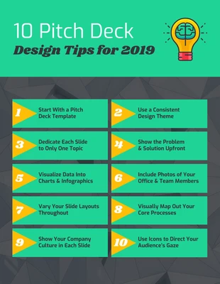 premium  Template: Consejos abstractos Pitch Deck Lista infográfica