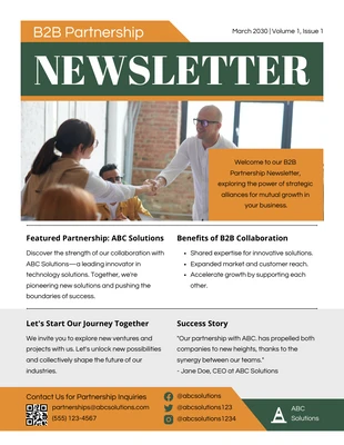 business  Template: Newsletter sulla partnership B2B