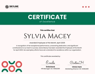 business  Template: Certificado de Funcionário de Marketing do Mês