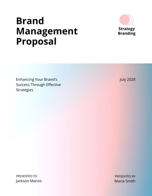 premium  Template: Propositions de gestion de marque simples en blanc et dégradé de couleurs