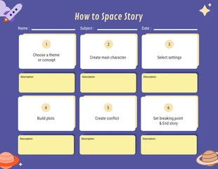 Free  Template: Azul Como fazer um storyboard espacial