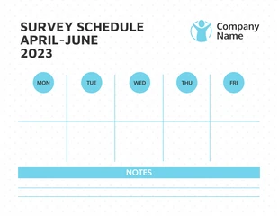 Free  Template: Plantilla de calendario de encuesta limpia en blanco y azul