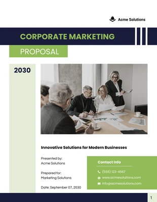 Free  Template: Proposta de Marketing Corporativo
