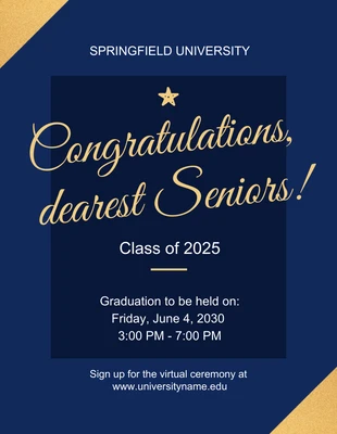 Free  Template: Folleto de graduación moderno azul
