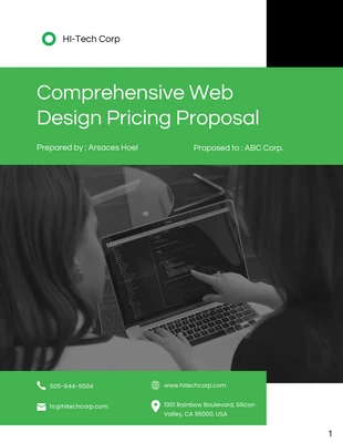 premium  Template: Proposta di prezzo verde e nero