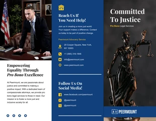 premium  Template: كتيب خدمة Pro Bono ثلاثي الطي