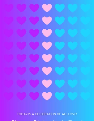 Free  Template: Post de San Valentín en Pinterest con corazones degradados