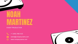 Pink And Blue Minimalist Playful Dj Event Business Card - Página 2