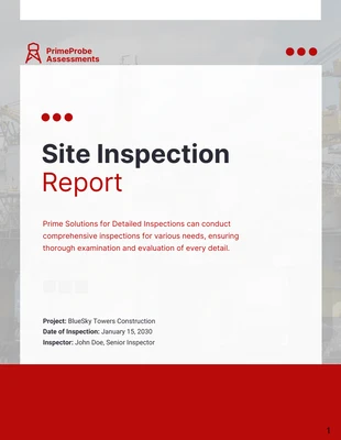Free  Template: Relatório de inspeção do local