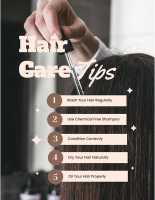 Free  Template: Modello di consigli per la cura dei capelli minimalista marrone e bianco