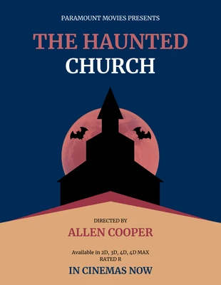 Free  Template: Haunted Church Horror Film Poster