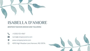 White Minimalist Watercolor Aesthetic Fashion Business Card - Pagina 2